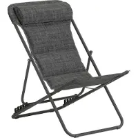 Dehner Campingstuhl Ibiza, klappbar, inkl. Kopfpolster, 87 x 62 x 76 cm, Stahl/Textilene/Polyester, dunkelgrau