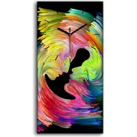 Coloray Leinwand Wanduhr Wandkunst Uhr Geräuschlos Kunstdruck 30x60 Abstrakte Kunst - schwarze Hände