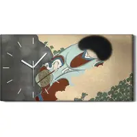 Coloray Wandkunst Leinwand Bild Uhr 60x30 Malerei Asiatische Traditionelle Kimono Kunst - weiße Hände