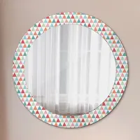 Tulup Runder dekorativer Wandspiegel - Geometrisches Muster - Rund: Ø70 cm