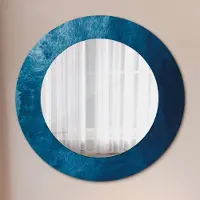 Coloray Ø60cm Spiegel - Glasrahmen mit Aufdruck - Wandspiegel Schlafzimmer - Abstrakt Kunst