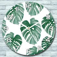 Coloray Wanduhr aus Glas Rund fi 30 Fensterblätter Quarz Deko Wohnzimmer Büro