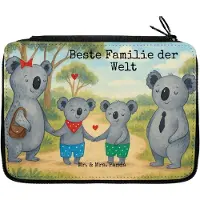 Mr. & Mrs. Panda Schulmäppchen Koala Familie zwei Design - Weiß - Geschenk, Etui, Muttertag, Koalabär, Federmappe, Bleistiftetui, Zusammen, Federmäppchen, Mäppchen