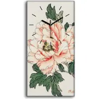 Coloray Wandbild Leinwand Bilder Wanduhr Geräuschlos 30x60 Malerei Asiatische Blumen - schwarze Hände