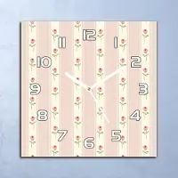 Coloray Deko Glasuhr Wanduhr 30x30 Shabby schicke Rosen Quarz Küchenuhr Bürouhr
