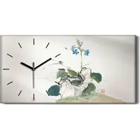 Coloray Dekor Leinwand Uhr Wandbilder Geräuschlos Kunstdruck 60x30 Insekten und Blumen - schwarze Hände