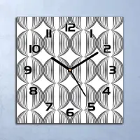 Coloray Wanduhr Echt-Glas-Küchenuhr Retro Kreise Quarz Lautlos 30x30 Deko Bilder