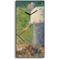 Coloray Wanduhr Bürouhr Leinwand Bild Geräuschlos 30x60 Heumacher in Montfermeil - schwarze Hände