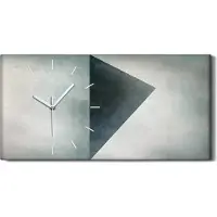 Coloray Leinwand Uhr Küche Wohnzimmer Bild 60x30 Dreiecke minimalistische geometrisch - weiße Hände