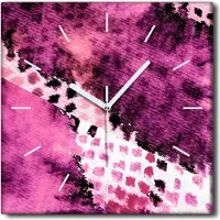 Coloray Uhr auf Leinwand 30x30 cm Wand Uhr Dekoration Wohnzimmer Segeltuch weiße Zeiger -Schlangenhautmuster