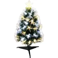 Christmas Decoration Deko-Weihnachtsbaum mit Glasfaserbeleuchtung Warm- und Kaltweiß 60 cm