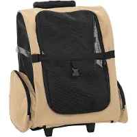 vidaXL Möbel Trolley für Haustiere 3-in-1 Sandfarbe 48x32x(57-106) cm cm Oxford-Gewebe - Fahrradanhänger &57846