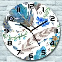 Coloray Wanduhr aus Glas Rund fi 30 Boho Aquarell Quarz Deko Schlafzimmer Büro
