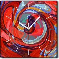 Coloray Uhr auf Leinwand 30x30 cm Wand Uhr Dekoration Wohnzimmer Segeltuch weiße Zeiger -Abstraktion Kunstkunst