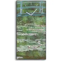 Coloray Küche Wohnzimmer Wand Leinwand Uhr Geräuschlos 30x60 Die Japanische Steg Brücke - weiße Hände