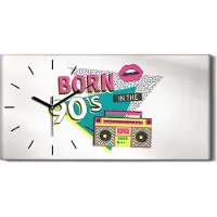 Coloray Küchenuhr Bürouhr Leinwand Uhr 60x30 Poster oder Einladung zum Karneval - schwarze Hände
