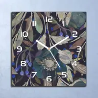 Coloray Deko Glasuhr Wanduhr 30x30 Bergasche Nacht Quarz Küchenuhr Bürouhr