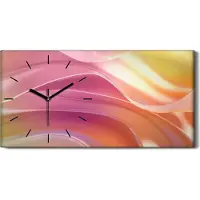 Coloray Leinwand Uhr Küche Wohnzimmer Bild 60x30 Malerei Abstrakte Kunst Wellen - schwarze Hände