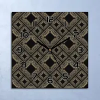 Coloray Wanduhr Echt-Glas-Küchenuhr Kachelarbeit Schwarz Quarz 30x30 Deko Bilder
