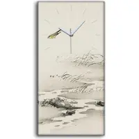 Coloray Wandbild Leinwand Bilder Wanduhr 30x60 Malerei Asiatische Fluss Vogel Kunst - weiße Hände