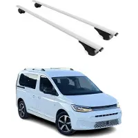 Omtec Dachträger Gepäckträger für VW Caddy 2021-2025 Grundträger Metall Silber 2tlg