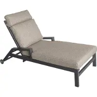 HPI Home Product Import GmbH Gartenliege - Anthrazit - Braun - Aluminiumgestell - Textilen - Webstoff - mit Rollen