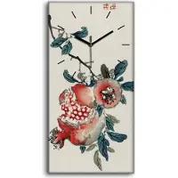 Coloray Wandkunst Leinwand Bild Uhr 30x60 Malerei Asiatische Blumen Früchte Zweig Kunst - schwarze Hände