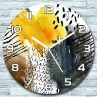 Coloray Wanduhr aus Glas Rund fi 30 Abstraktion Herbst Quarz Deko Schlafzimmer Büro