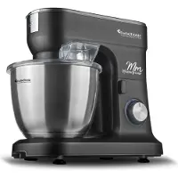 TurboTronic Küchenmaschine - KMT015 - 6,5L Rühr- & Knetmaschine, 1200W, Multifunktion, stufenlose Geschwindigkeit, Timer, Edelstahlschüssel Schwarz