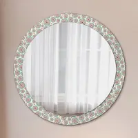 Coloray Spiegel - Mirror zum Wandspiegel Schlafzimmer – Schminkspiegel- Boho Muster- Ø90cm