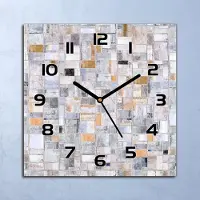 Coloray Wanduhr Echt-Glas-Küchenuhr Grunge Mosaik Quarz Lautlos 30x30 Deko Bilder
