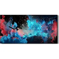 Coloray Leinwand Wanduhr Wandkunst Uhr Geräuschlos 60x30 Malerei Abstrakte Kunst - schwarze Hände