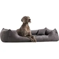 Tierlando Orthopädisches Hundebett PLUTO SOFT | Visco | Samtweiches Velours - Größe: 110x90cm | Farbe: 02 Graphit
