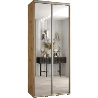 MEBLE KRYSPOL Davos 2 Schrank, zwei Türen - 235,2x110x45 cm - Artisan Artisan Silber