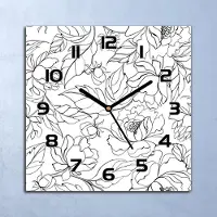 Coloray Wanduhr Echt-Glas-Küchenuhr Pfingstrosen Blumen Quarz 30x30 Deko Bilder