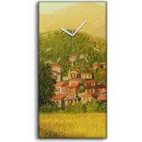 Coloray Dekor Leinwand Uhr Wandbilder 30x60 Malerei Bäume Stadt Berge Natur Kunst - weiße Hände