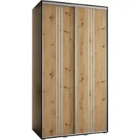 MEBLE KRYSPOL Davos 6 Schrank, zwei Türen - 235,2x140x60 cm - Schwarz Artisan Silber