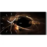 Coloray Küchenuhr Bürouhr Leinwand Uhr 60x30 Bild Modern fraktales Kunst - weiße Hände