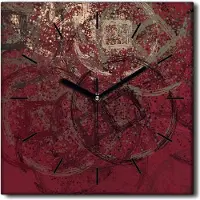 Coloray Uhr auf Leinwand 30x30 cm Wand Uhr Dekoration Wohnzimmer Segeltuch schwarze Hände -Kunst Abstraktion Münzen