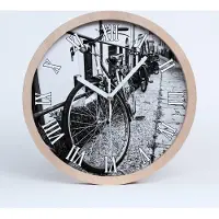 Tulup Holzuhr 25fi cm wanduhr - weiße Spitzen - urban Bikes