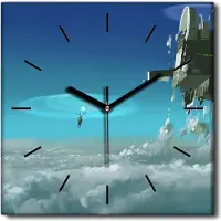 Coloray Uhr auf Leinwand 30x30 cm Wand Uhr Dekoration Wohnzimmer Segeltuch schwarze Hände -Abstraktion Kunstkunst