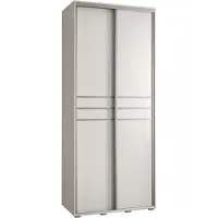 MEBLE KRYSPOL Davos 10 Schrank, zwei Türen - 235,2x120x60 cm - Weiß Weiß Silber