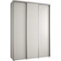 MEBLE KRYSPOL Davos 1 Schrank, drei Türen - 235,2x180x45 cm - Weiß Weiß Silber