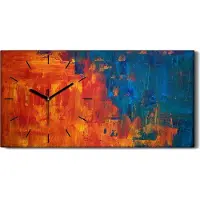 Coloray Dekor Leinwand Uhr Wandbilder Geräuschlos Kunstdruck 60x30 Abstrakte Kunst - schwarze Hände