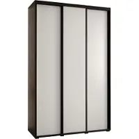MEBLE KRYSPOL Davos 1 Schrank, drei Türen - 235,2x150x60 cm - Schwarz Weiß Schwarz