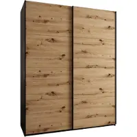 MEBLE KRYSPOL LUX 1 Kleiderschrank - 245,5x190x64cm - Schwarz, Artisan, Schwarz