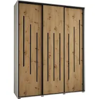 MEBLE KRYSPOL Davos 8 Schrank, drei Türen - 235,2x190x45 cm - Weiß Artisan Schwarz