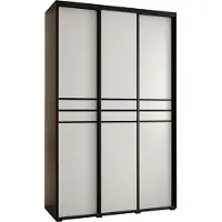 MEBLE KRYSPOL Davos 10 Schrank, drei Türen - 235,2x150x60 cm - Schwarz Weiß Schwarz