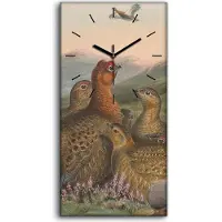 Coloray Wanduhr Uhr Wandbild Leinwand Geräuschlos 30x60 Vögel Wild Tiere Zeichnung Kunst - schwarze Hände