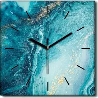 Coloray Uhr auf Leinwand 30x30 cm Wand Uhr Dekoration Wohnzimmer Segeltuch schwarze Hände -Aquarelle Kunstkunst